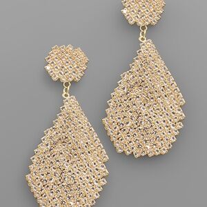 CZ Disc & Teardrop Earrings